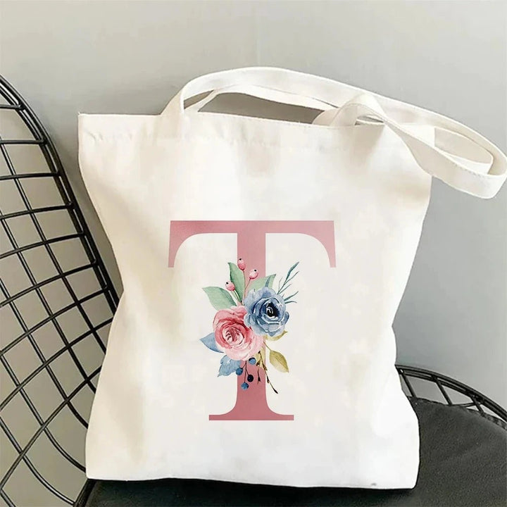 Floral Initial Tote - Maka Boho