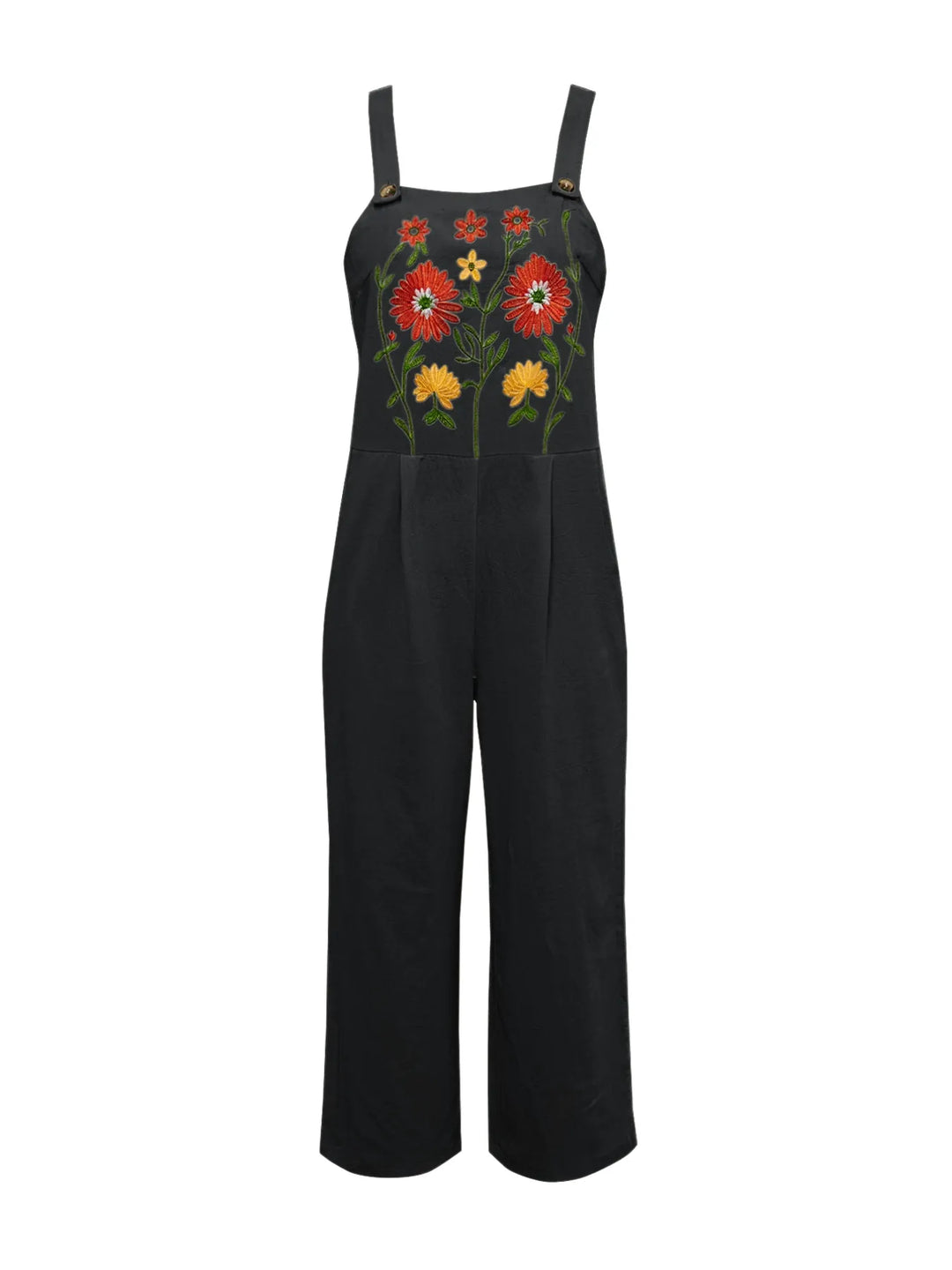 Floral Embroidered Wide Leg Jumpsuit - Maka Boho