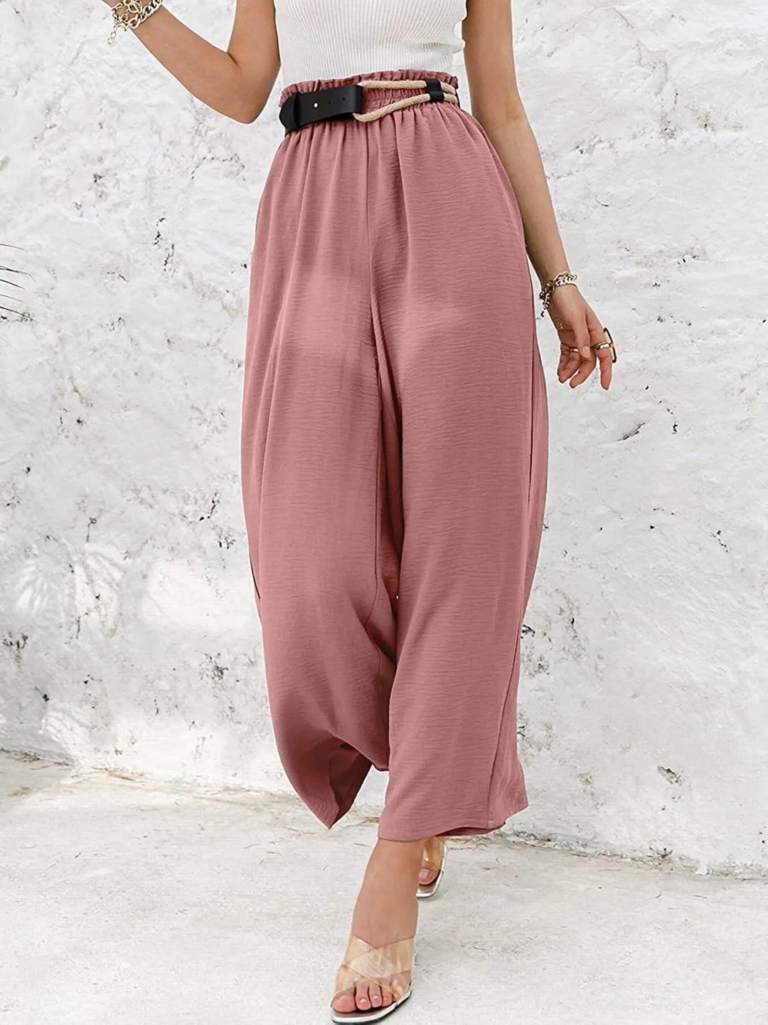 Full Size Wide Leg Pants with Pockets Plus Size - Maka Boho
