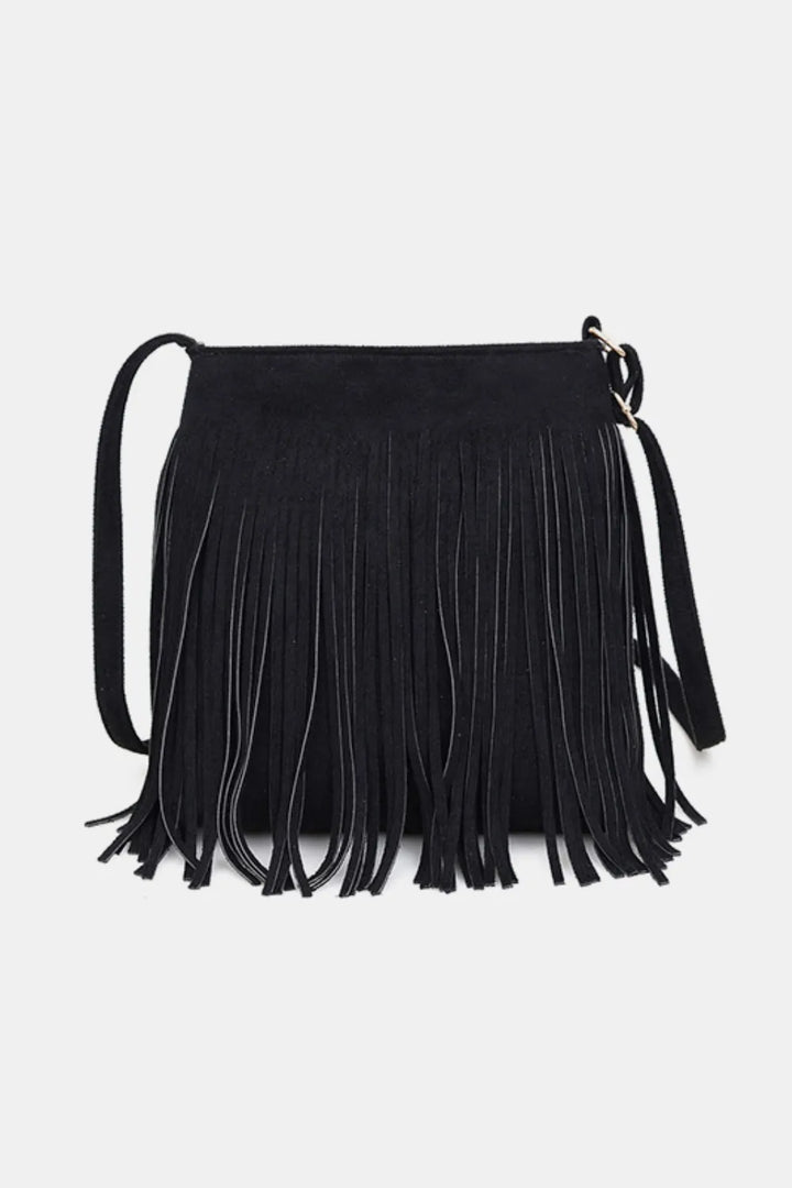 Suede Fringe Shoulder Bag - Maka Boho