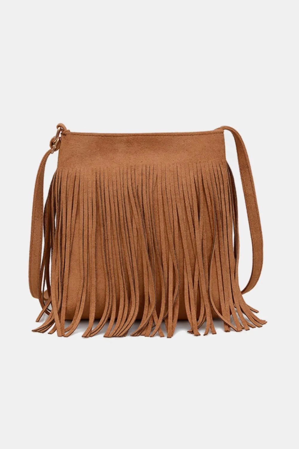 Suede Fringe Shoulder Bag - Maka Boho