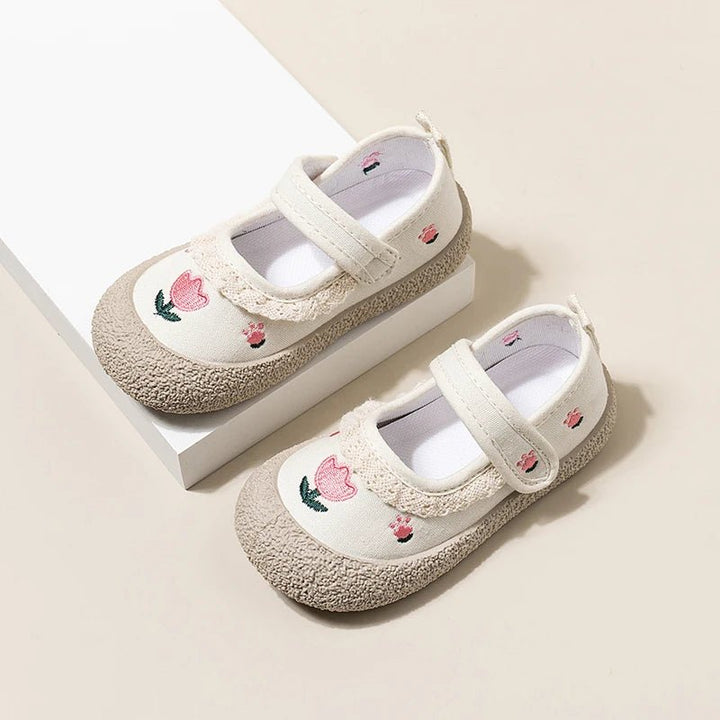 Girls Embroidered Flower Shoes - Maka Boho