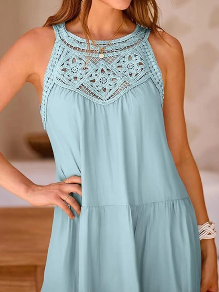 Crochet Lace Tiered Summer Dress - Maka Boho