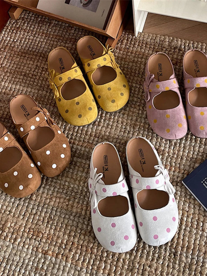 Polka Dot Round Toe Slip - Ons - Maka Boho