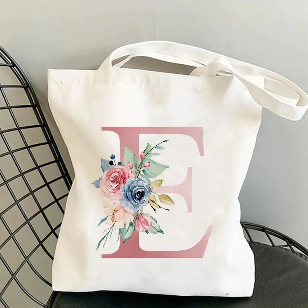 Floral Initial Tote - Maka Boho