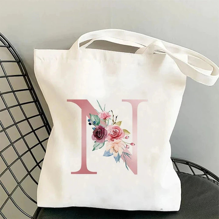 Floral Initial Tote - Maka Boho
