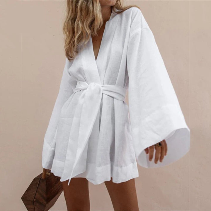 White Kimono Dress - Maka Boho