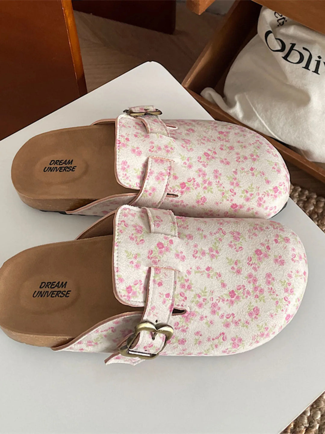 Floral Pattern Round Toe Slip - Ons - Maka Boho