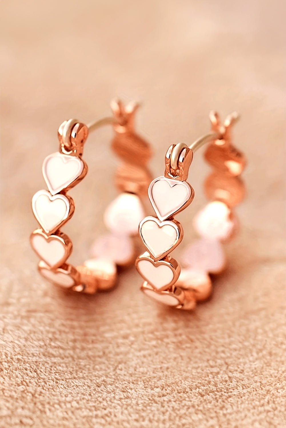 White Heart Earrings - Maka Boho