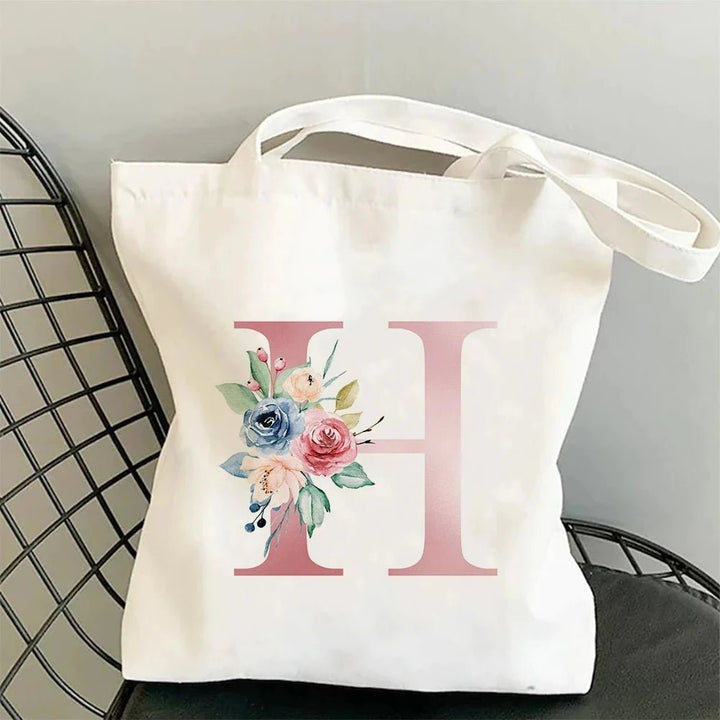 Floral Initial Tote - Maka Boho