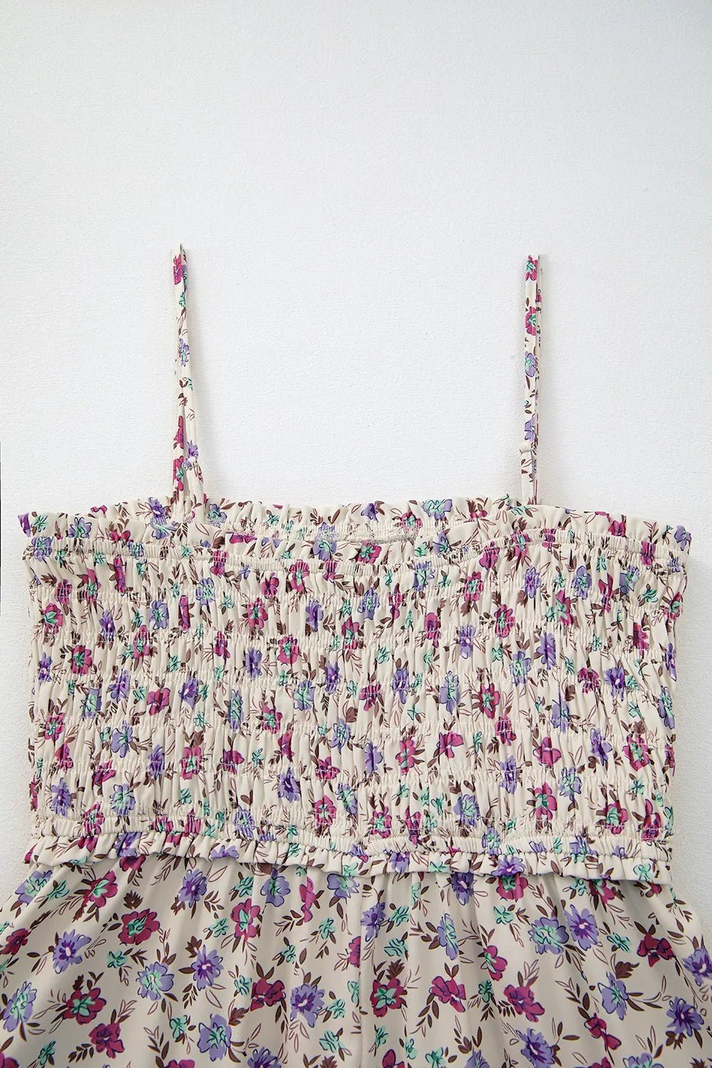 Multicolour Bohemian Ditsy Floral Smocked Fit Flare Sundress - Maka Boho