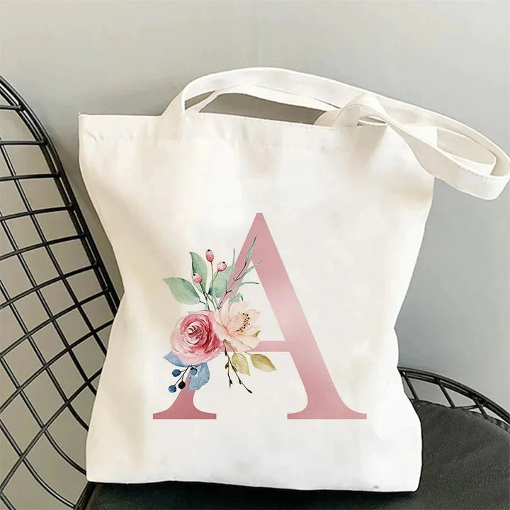 Floral Initial Tote - Maka Boho