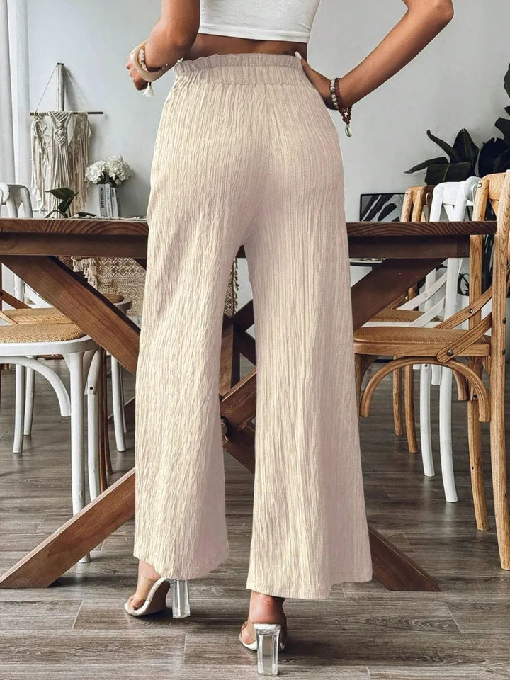 Frill Wide Leg Pants - Maka Boho