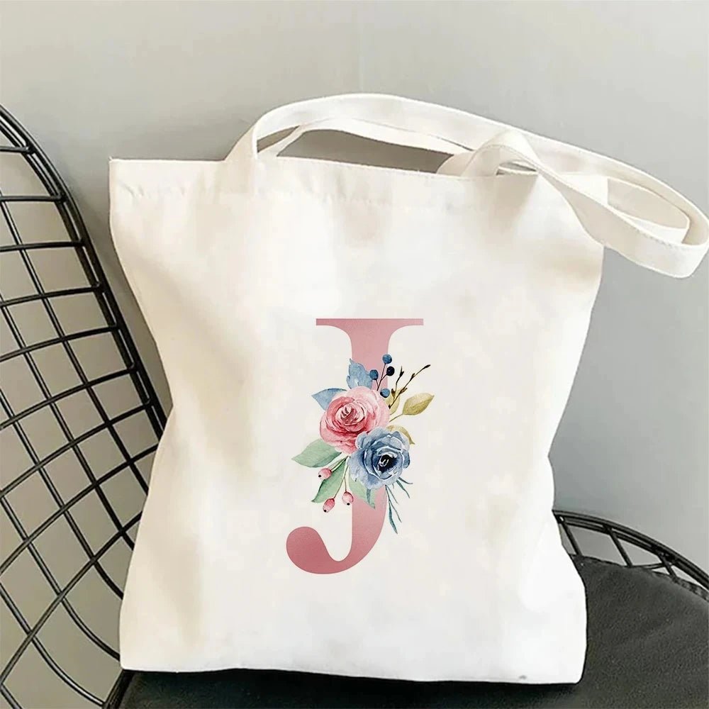 Floral Initial Tote - Maka Boho
