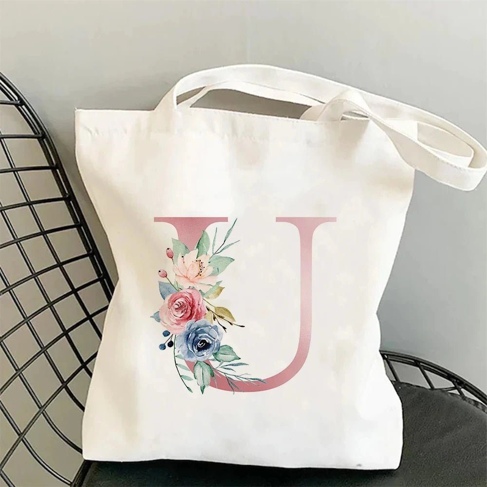 Floral Initial Tote - Maka Boho