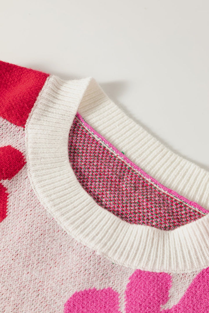 Rose Color Block Sweater - Maka Boho