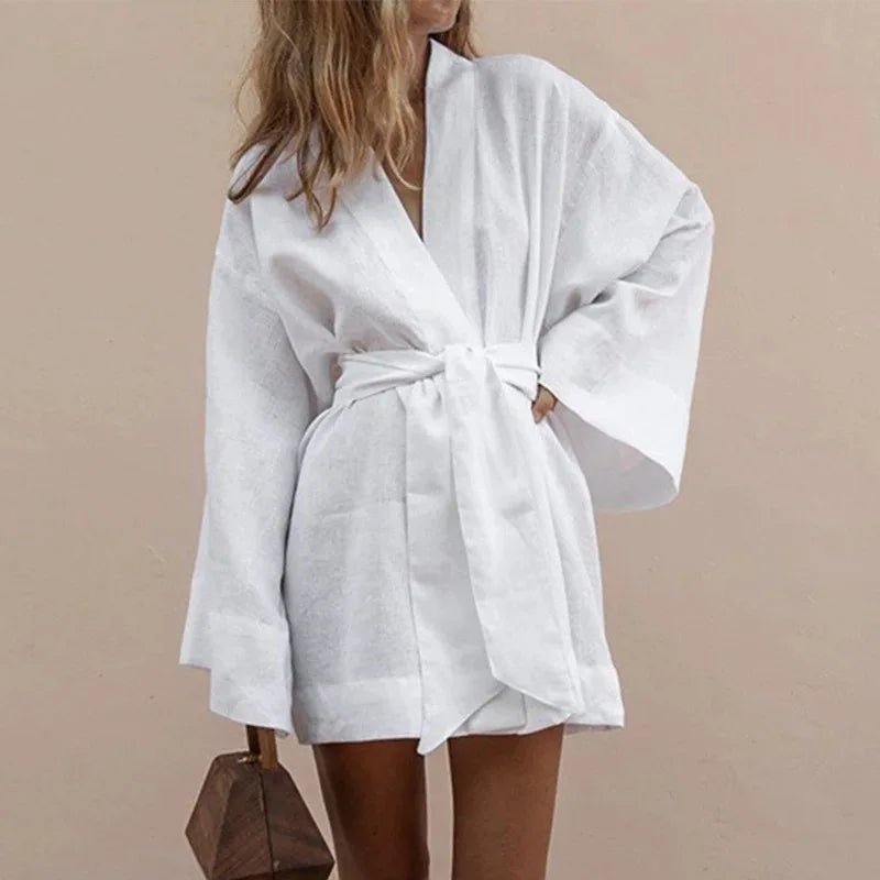 White Kimono Dress - Maka Boho