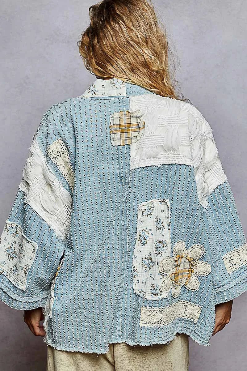 POL Floral Patch Cardigan - Maka Boho