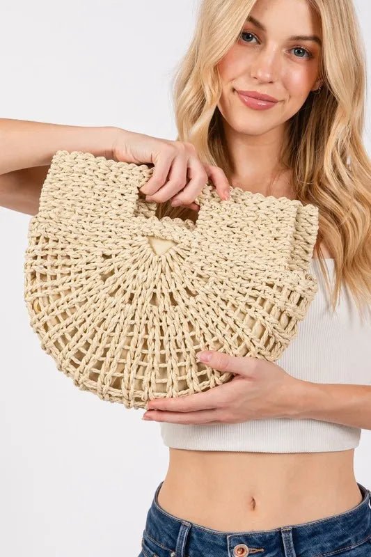 Fame Braided Semi Circle Tote Bag - Maka Boho