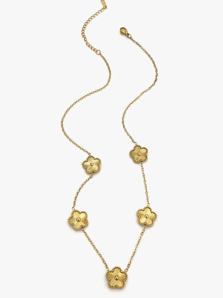 18K Gold - Plated Flower Chain Necklace - Maka Boho