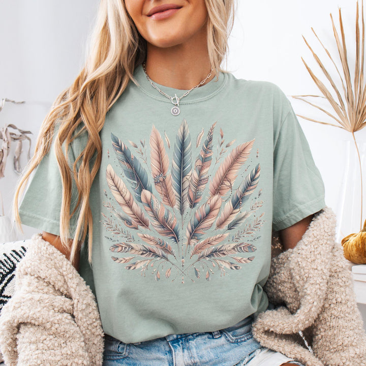 Boho Feather T-Shirt - Maka Boho