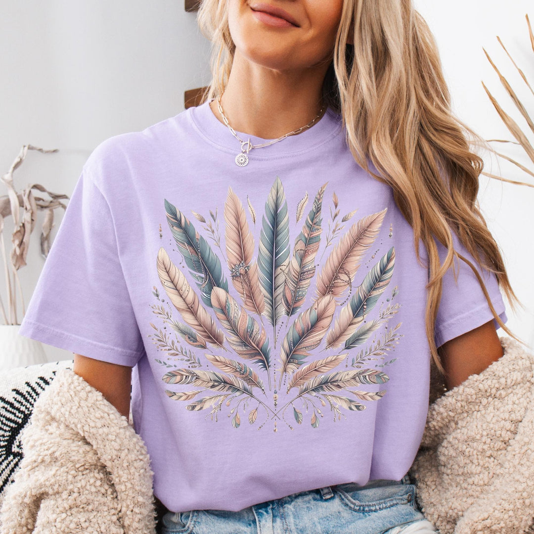 Boho Feather T-Shirt - Maka Boho