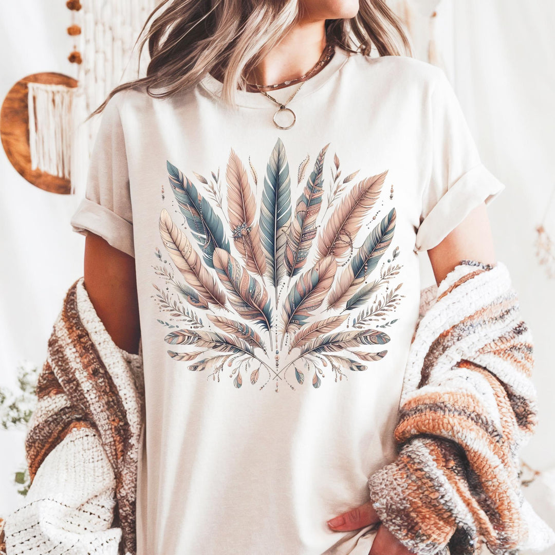 Boho Feather T-Shirt - Maka Boho
