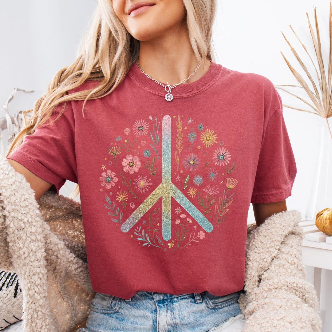 Floral Peace T-Shirt - Maka Boho