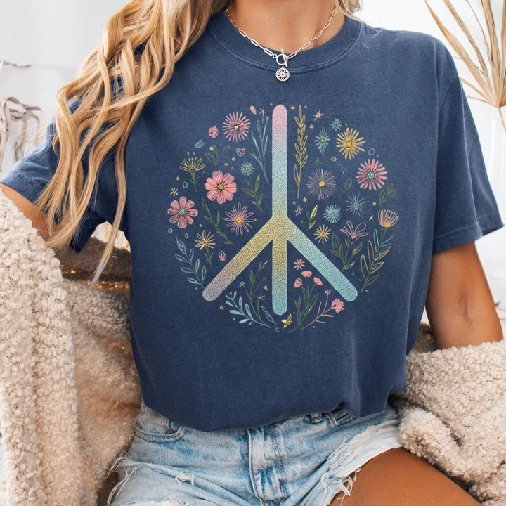 Floral Peace T-Shirt - Maka Boho