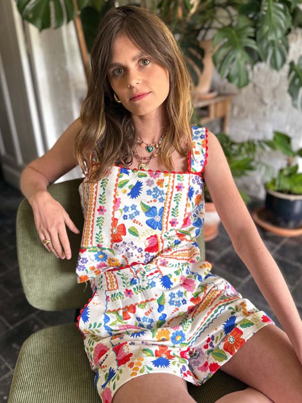 New floral print casual loose two - piece set - Maka Boho